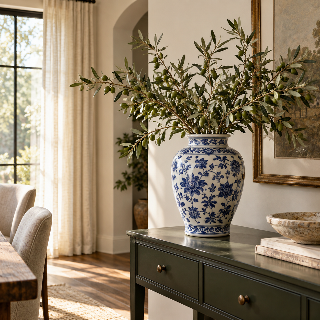 Dovqera Blue Porcelain Vase