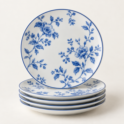 Dovqera Floral Porcelain Dessert Plate Set
