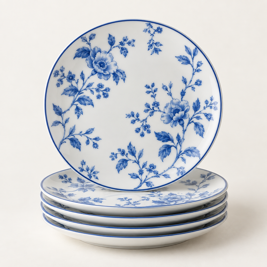 Dovqera Floral Porcelain Dessert Plate Set