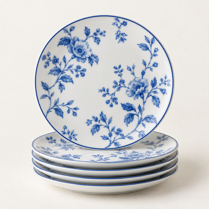 Dovqera Floral Porcelain Dessert Plate Set
