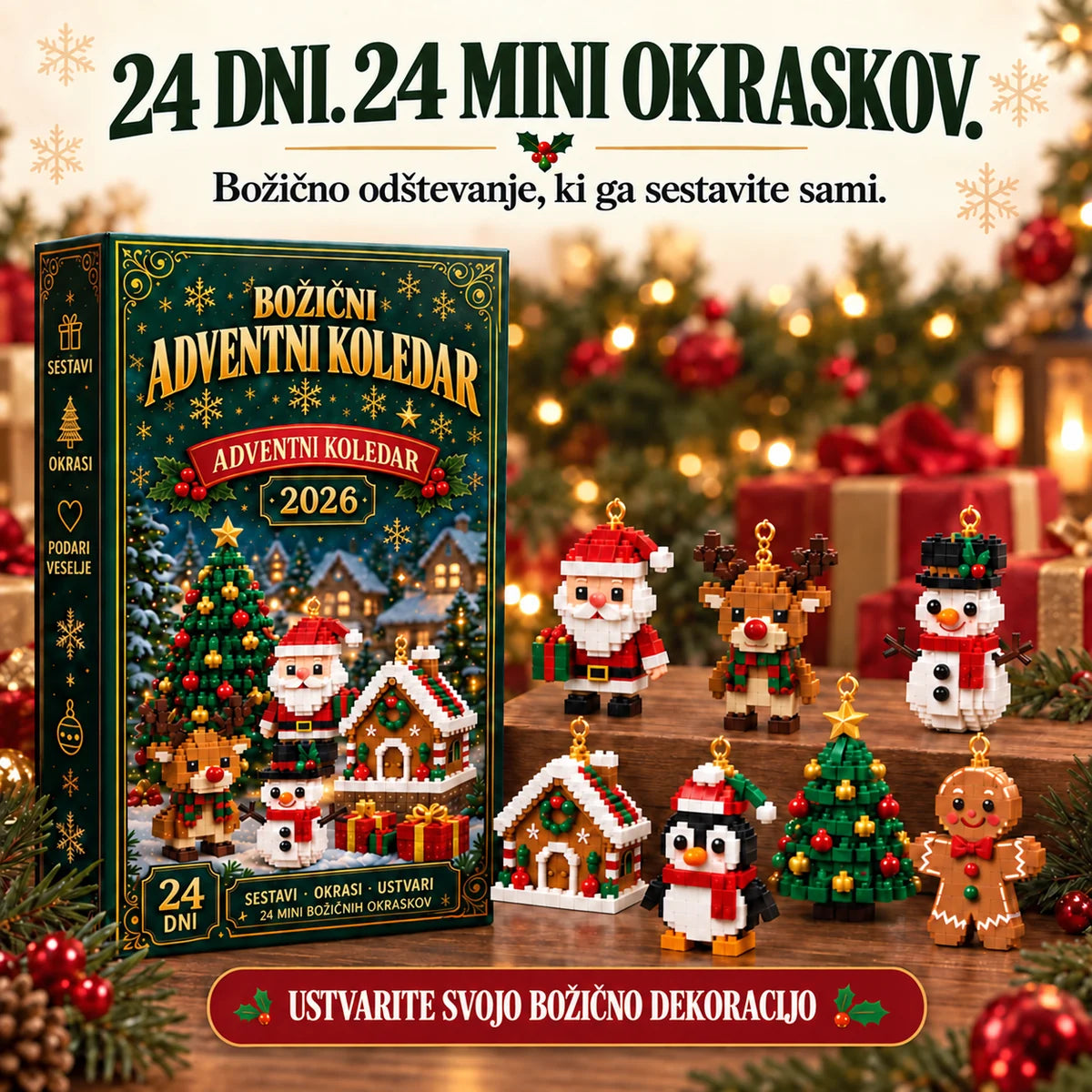 Adventi naptár mini karácsonyfadíszekkel – 31. kép