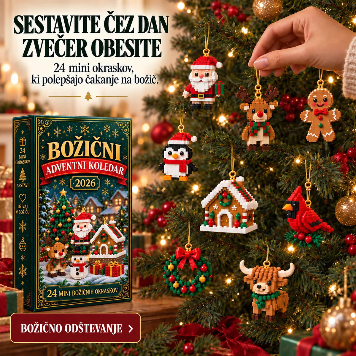 Adventi naptár mini karácsonyfadíszekkel – 32. kép